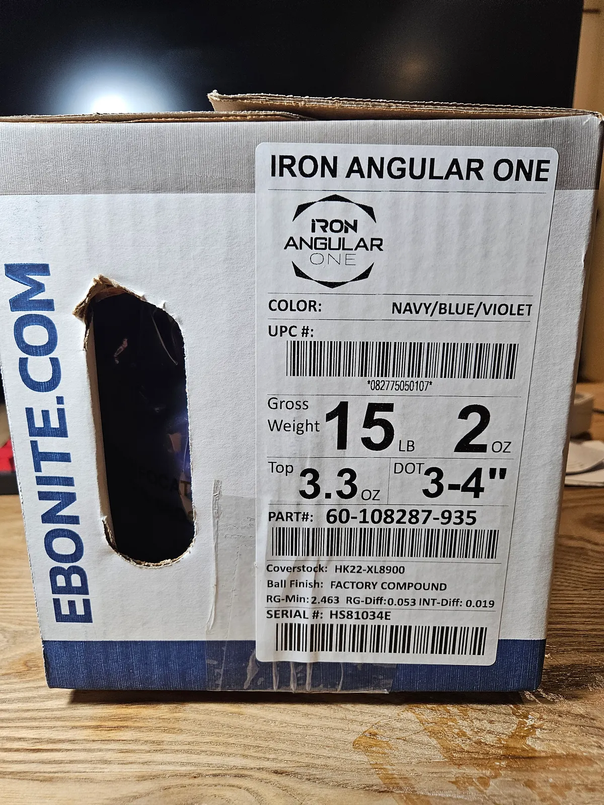 Ebonite 아이언 앵귤러 원 새 볼링공