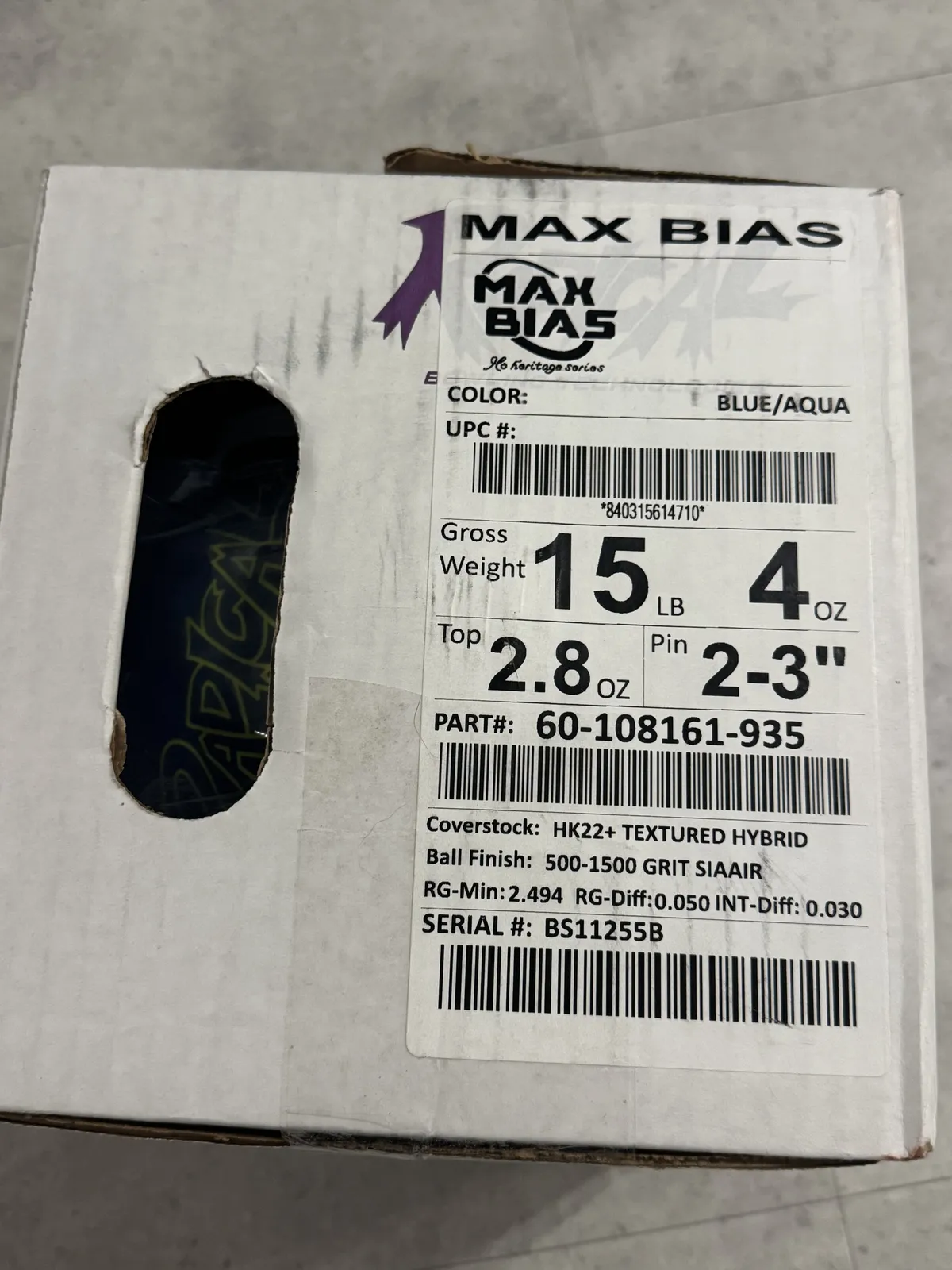 새공)맥스 바이어스 볼링공 15p