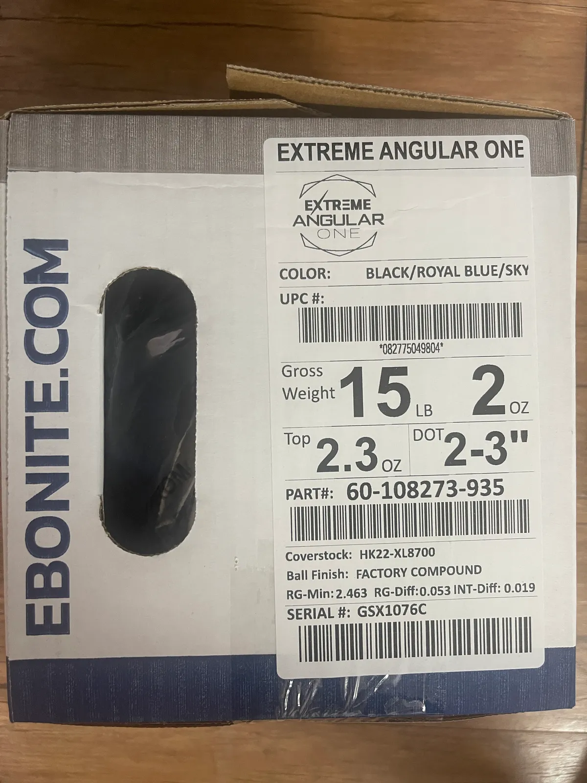 에보나이트 익스트림 앵귤러 원 15p 새볼 팝니다.