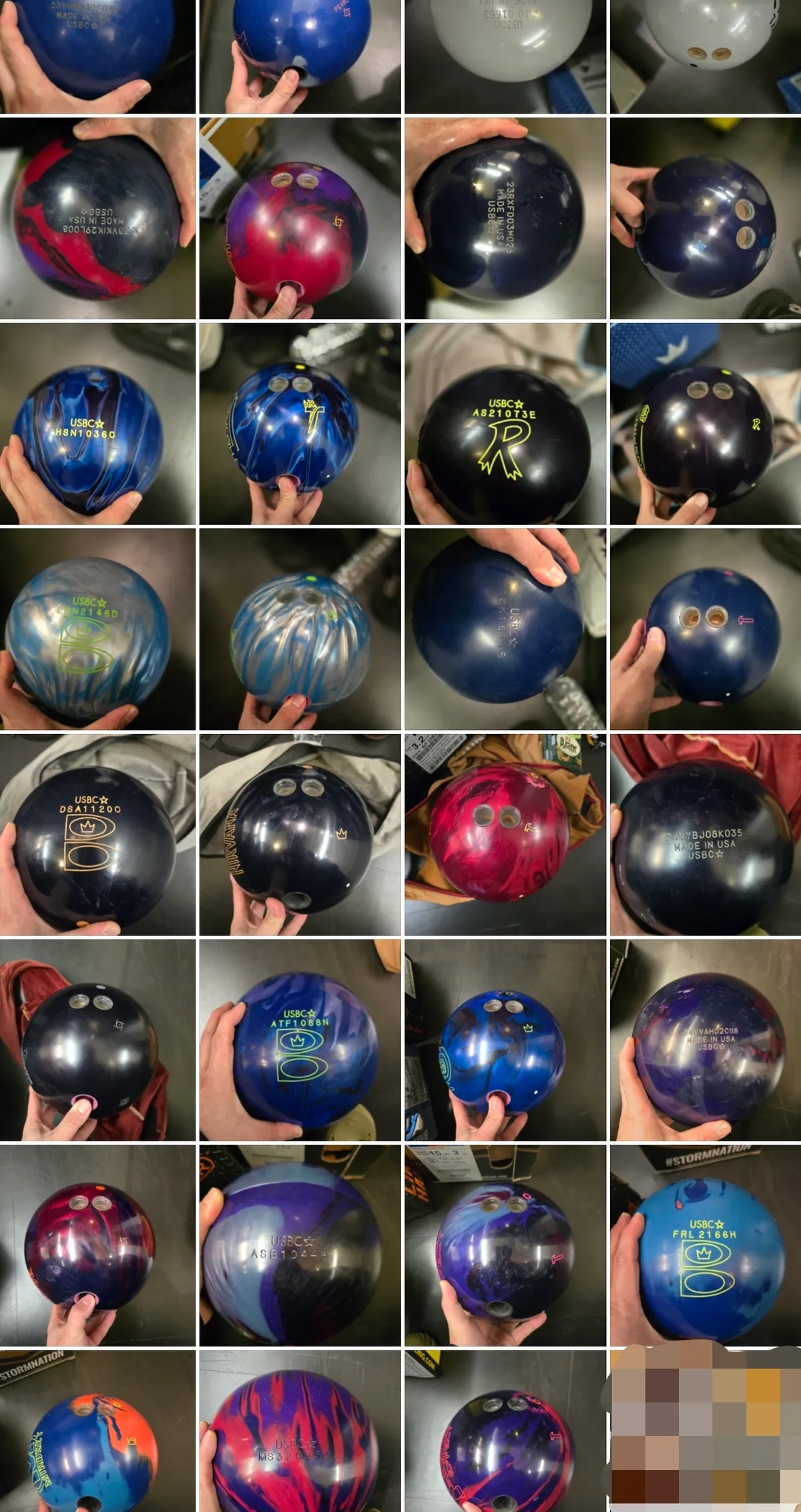 중고볼 오른손 쓰리핑거 15p팝니다