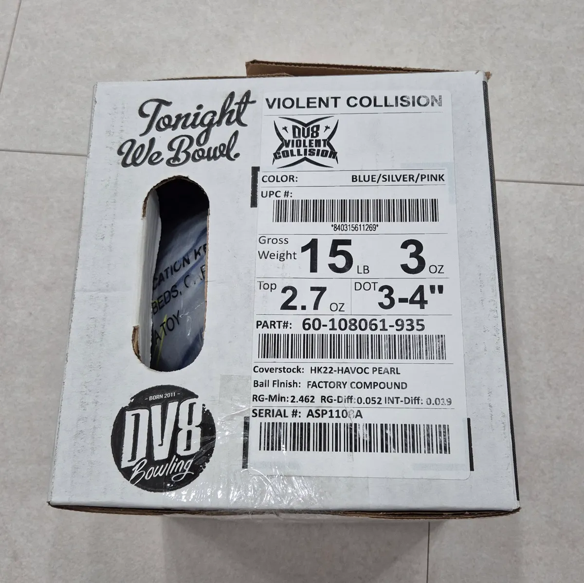 DV8 바이올런트컬리전 15파운드 (왼손 2LS)